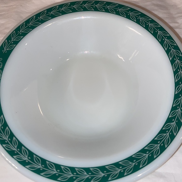 Pyrex By Corning Tableware Vintage Turquoise Laurel Leaf Band Bowl - Picture 4 of 6